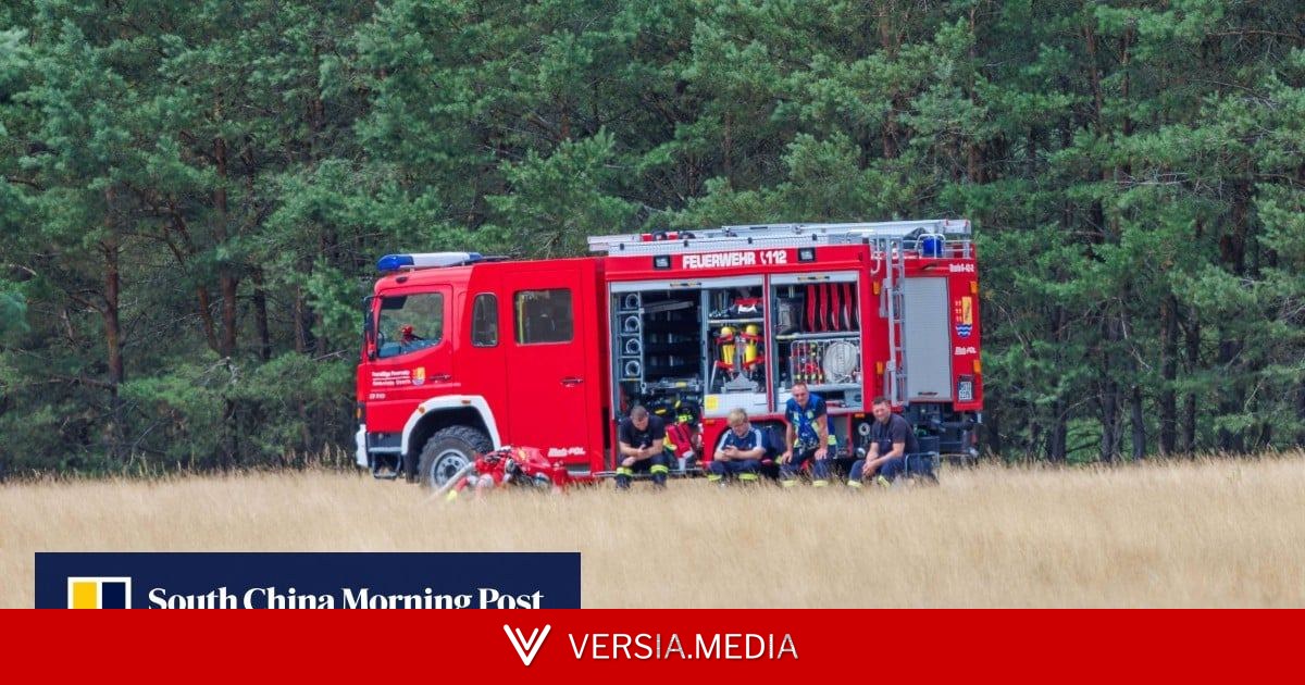 German wildfire spreads as unexploded bombs keep firefighters 1km away